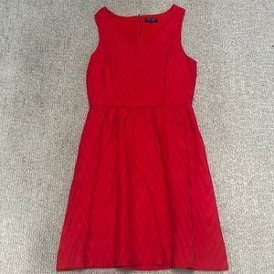 Red slightly pleated dress